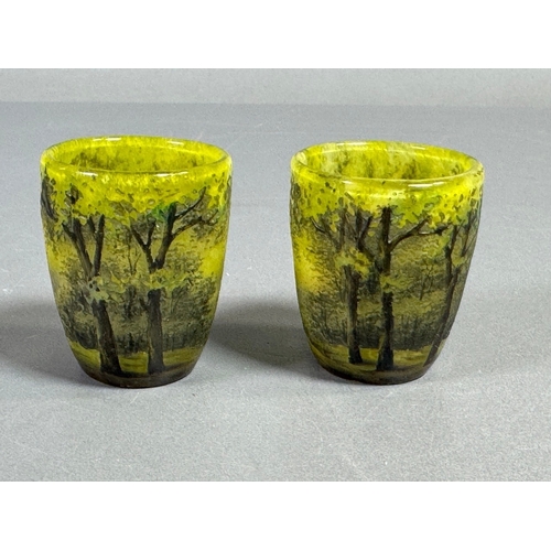 Pair of Daum Nancy cameo vases, c.1900