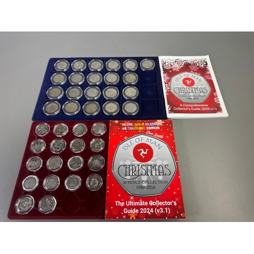 Isle of Man Christmas 50p collection, 39 coins